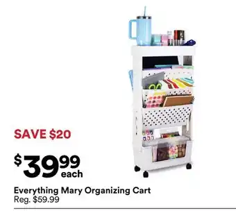 Michaels Everything Mary Organizing Cart offer