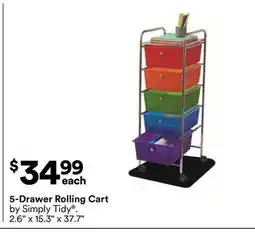 Michaels 5-Drawer Rolling Cart by Simply Tidy offer