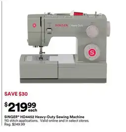Michaels SINGER HD4452 Heavy-Duty Sewing Machine offer