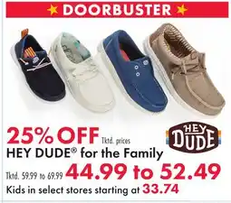 Boscov's HEY DUDE for the Family offer