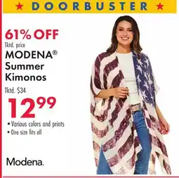 Boscov's MODENA Summer Kimonos offer