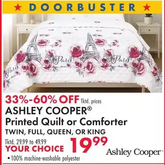 Boscov's ASHLEY COOPER Printed Quilt or Comforter offer