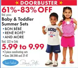 Boscov's Baby & Toddler Summer Sets offer