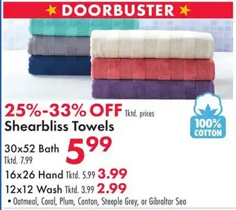 Boscov's Shearbliss Towels offer