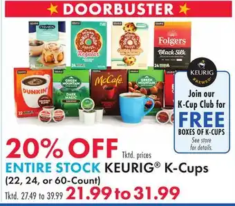 Boscov's ENTIRE STOCK KEURIG K-Cups offer