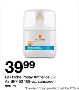 Target La Roche Posay Anthelios UV Air SPF 50 1.69-oz. sunscreen serum offer