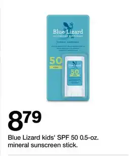 Target Blue Lizard kids' SPF 50 0.5-oz. mineral sunscreen stick offer