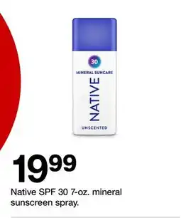 Target Native SPF 30 7-oz. mineral sunscreen spray offer