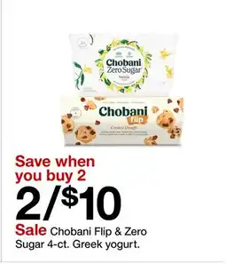 Target Chobani Flip & Zero Sugar 4-ct offer