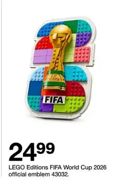 Target LEGO Editions FIFA World Cup 2026 official emblem 43032 offer