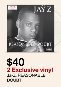 Target Jay-Z, REASONABLE DOUBT offer