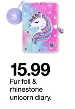 Target Fur foil & rhinestone unicorn diary offer