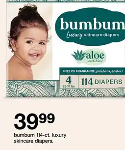 Target bumbum 114-diag. luxury skincare diapers offer