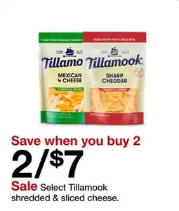Target Select Tillamook shredded & sliced cheese offer