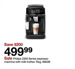 Target Philips 2300 Series espresso machine with milk frother offer