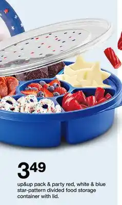 Target up&up pack & party red, white & blue star-pattern divided food storage container with lid offer