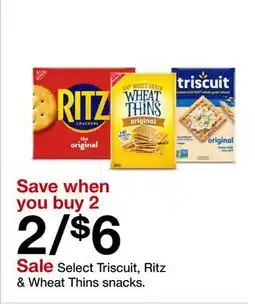 Target Sale Select Triscuit, Ritz & Wheat Thins snacks offer