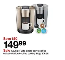 Target Keurig K-Elite single-serve coffee maker with iced coffee setting offer