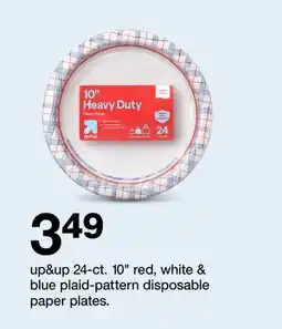Target up&up 24-ct. 10 red, white & blue plaid-pattern disposable paper plates offer