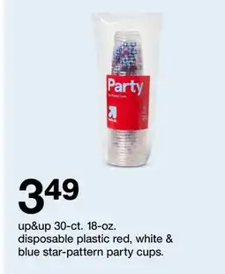 Target up&up 30-ct. 18-oz. disposable plastic red, white & blue star-pattern party cups offer