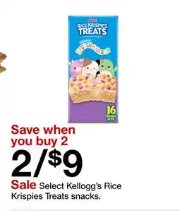 Target Kellogg's Rice Krispies Treats snacks offer