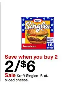 Target Kraft Singles 16-ct. sliced cheese offer