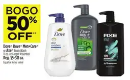 Dollar General Dove , Dove Men+Care or Axe Body Wash offer