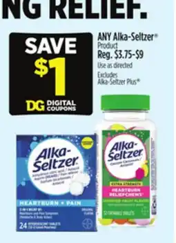Dollar General ANY Alka-Seltzer Product offer