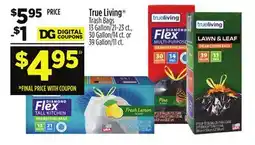 Dollar General True Living Trash Bags offer