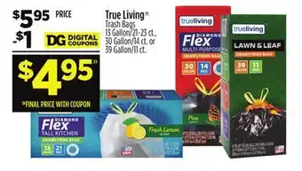 Dollar General True Living Trash Bags offer
