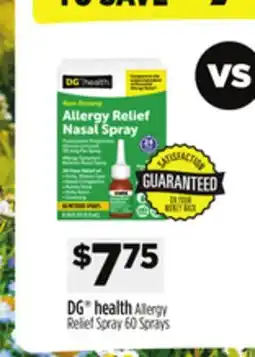 Dollar General DG health Allergy Relief Spray 60 Sprays offer