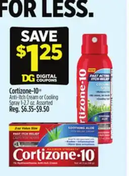 Dollar General Cortizone-10 Anti-Itch Cream or Cooling Spray offer