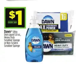 Dollar General Dawn Ultra Dish Liquid 5.8 oz., Heavy Duty Scrubber Sponge or Non-Scratch Scrubber Sponge offer