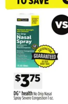 Dollar General DG health No Drip Nasal Spray Severe Congestion offer