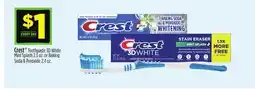 Dollar General Crest Toothpaste 3D White Mint Splash 2.5 oz or Baking Soda & Peroxide 2.4 oz offer