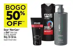 Dollar General Dove Men+Care or Axe Hair Care offer