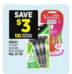 Dollar General Gillette or Venus Disposable Razors offer