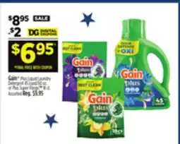 Dollar General Gain Plus Liquid Laundry Detergent or Plus Super Flings! offer