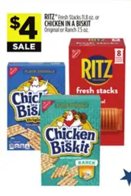 Dollar General RITZ Fresh Stacks or CHICKEN IN A BISKIT Original or Ranch offer