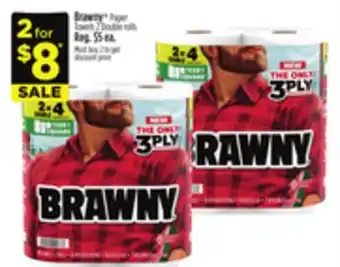 Dollar General Brawny Paper Towels 2 Double rolls offer