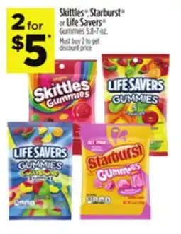 Dollar General Skittles , Starburst or Life Savers Gummies offer
