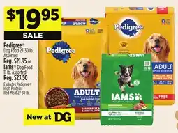 Dollar General Pedigree Dog Food 27-30 lb. Assorted or Iams Dog Food 11 lb. Assorted offer