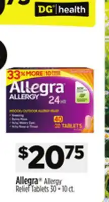 Dollar General Allegra Allergy Relief Tablets offer