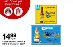Target Select Pacifico, Modelo & more 12-pk. import beer offer