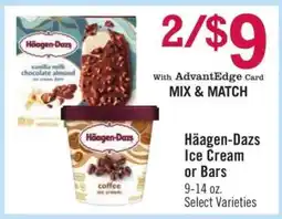 Price Chopper Häagen-Dazs Ice Cream or Bars offer