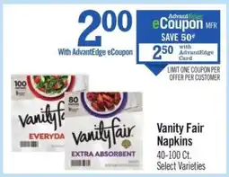 Price Chopper Vanity Fair Napkins offer