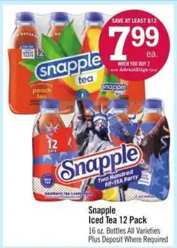 Price Chopper Snapple Iced Tea 12-Pack offer