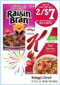 Price Chopper Kellogg's Cereal offer