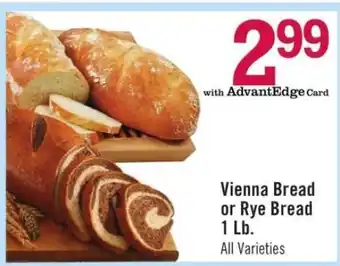 Price Chopper Vienna Bread or Rye Bread offer