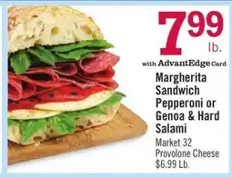 Price Chopper Margherita Sandwich Pepperoni or Genoa & Hard Salami offer